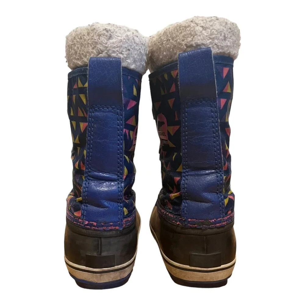 Sorel Yoot Pac Waterproof Blue & Pink Youth Winter Boots W Liners Size 5 Big Kid